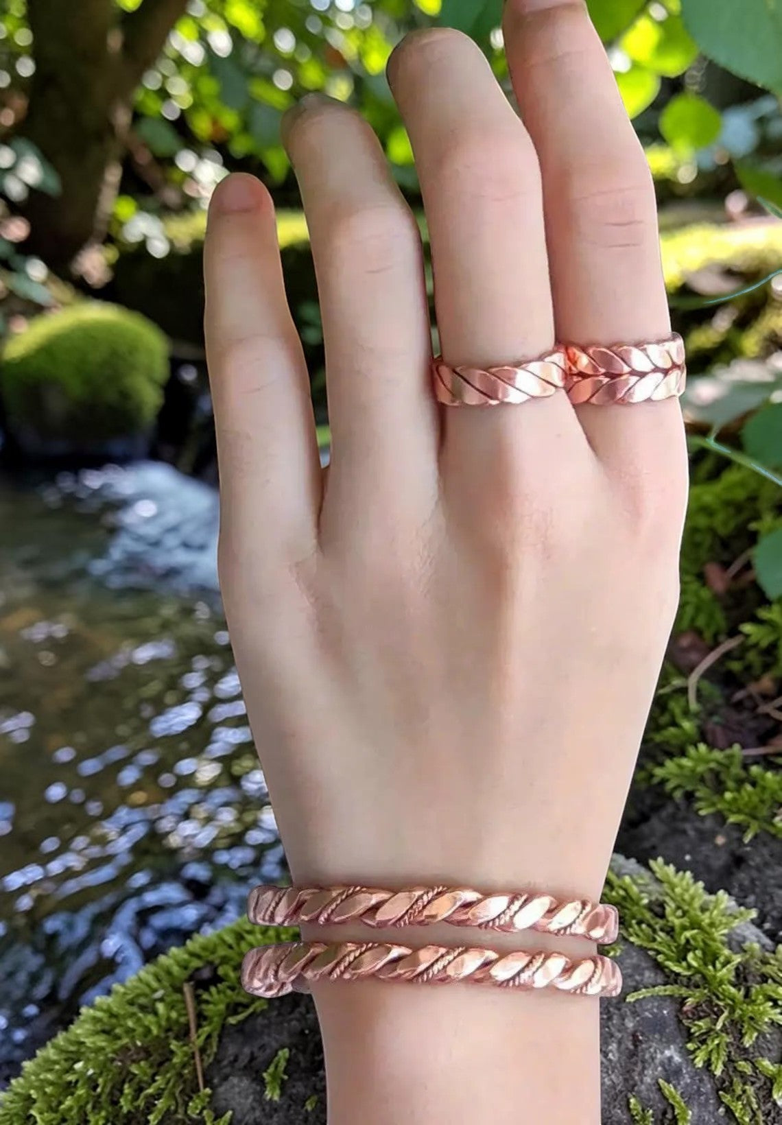abusta.viking Vòng tay đồng bạc thủ công, thiết kế xoắn ốc, vật liệu đồng nguyên chất, trang sức năng lượng.