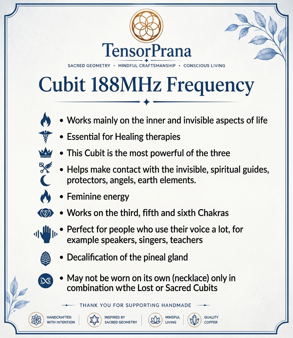 Tensor 188 MHz frequency reference chart for the copper cuff bracelet