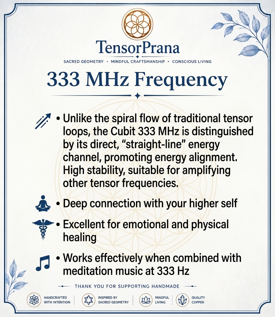 Tensor 333 MHz frequency reference chart for the copper cuff bracelet
