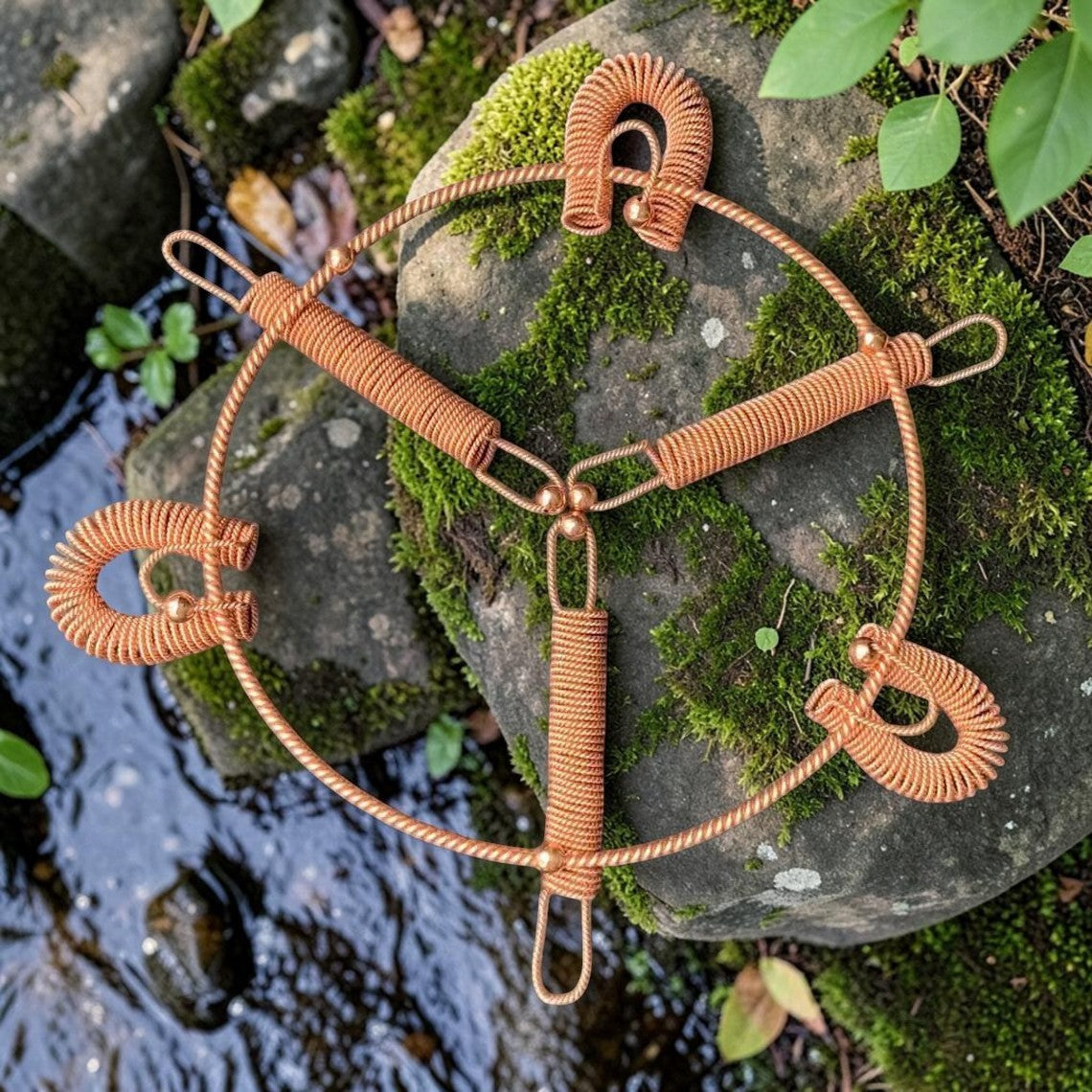Mặt dây chuyền hình xuyến bằng đồng Flower Of Life của abusta.viking, chế tác thủ công từ đồng nguyên chất, công cụ năng lượng hình học thiêng liêng.