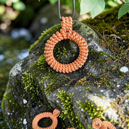 Vòng tay năng lượng Sacred Cubit Feedback Loop Tensor Ring bằng đồng nguyên chất, thủ công tinh xảo, màu cam đồng.