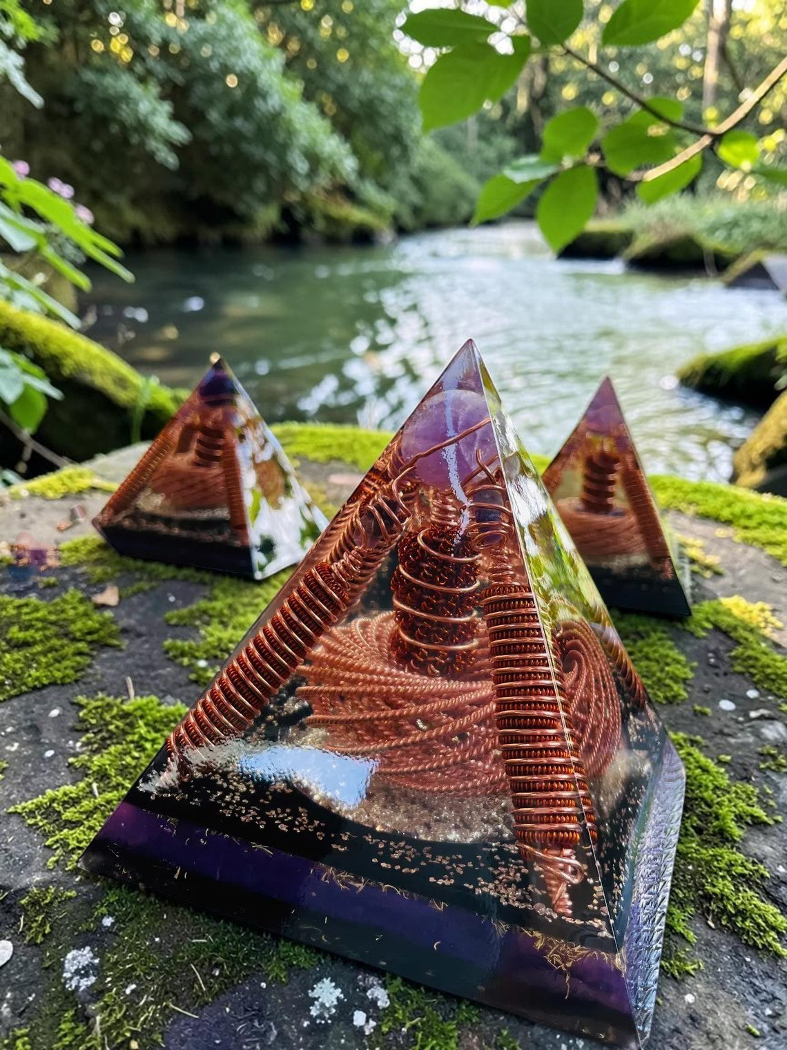 abusta.viking - Tháp orgone bằng đồng xoắn thủ công, năng lượng, cân bằng, bảo vệ EMF, quà tặng thiền định.