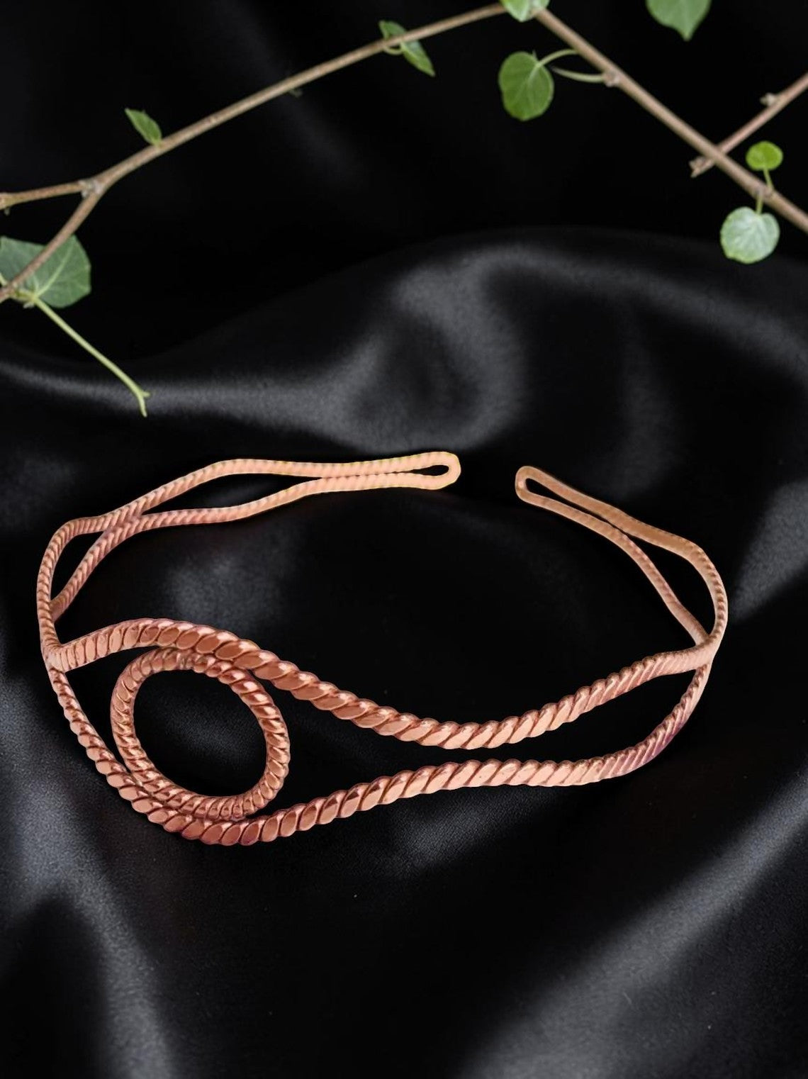 abusta.viking Vòng năng lượng đồng nguyên chất thủ công, thiết kế hình học thiêng liêng, màu đồng.