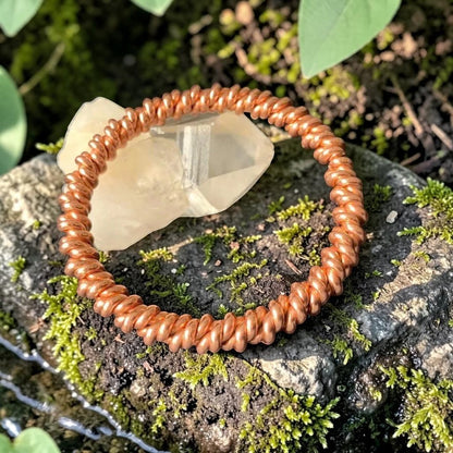 Vòng tay đồng nguyên chất abusta.viking xoắn ốc, công cụ năng lượng hình học thiêng liêng, chế tác thủ công tại Việt Nam.