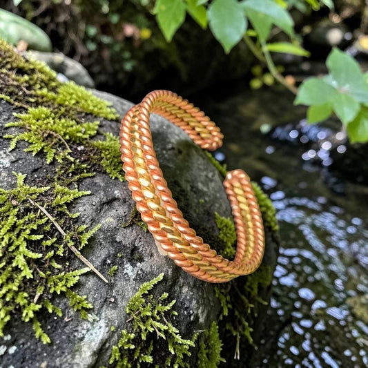 Vòng xoắn kép bằng đồng nguyên chất abusta.viking, công cụ năng lượng hình học thiêng liêng.