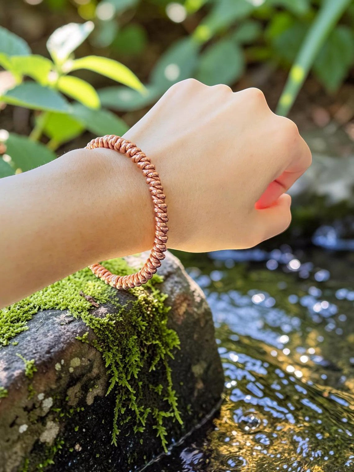 Vòng tay đồng nguyên chất abusta.viking, thiết kế xoắn ốc, công cụ năng lượng hình học thiêng liêng