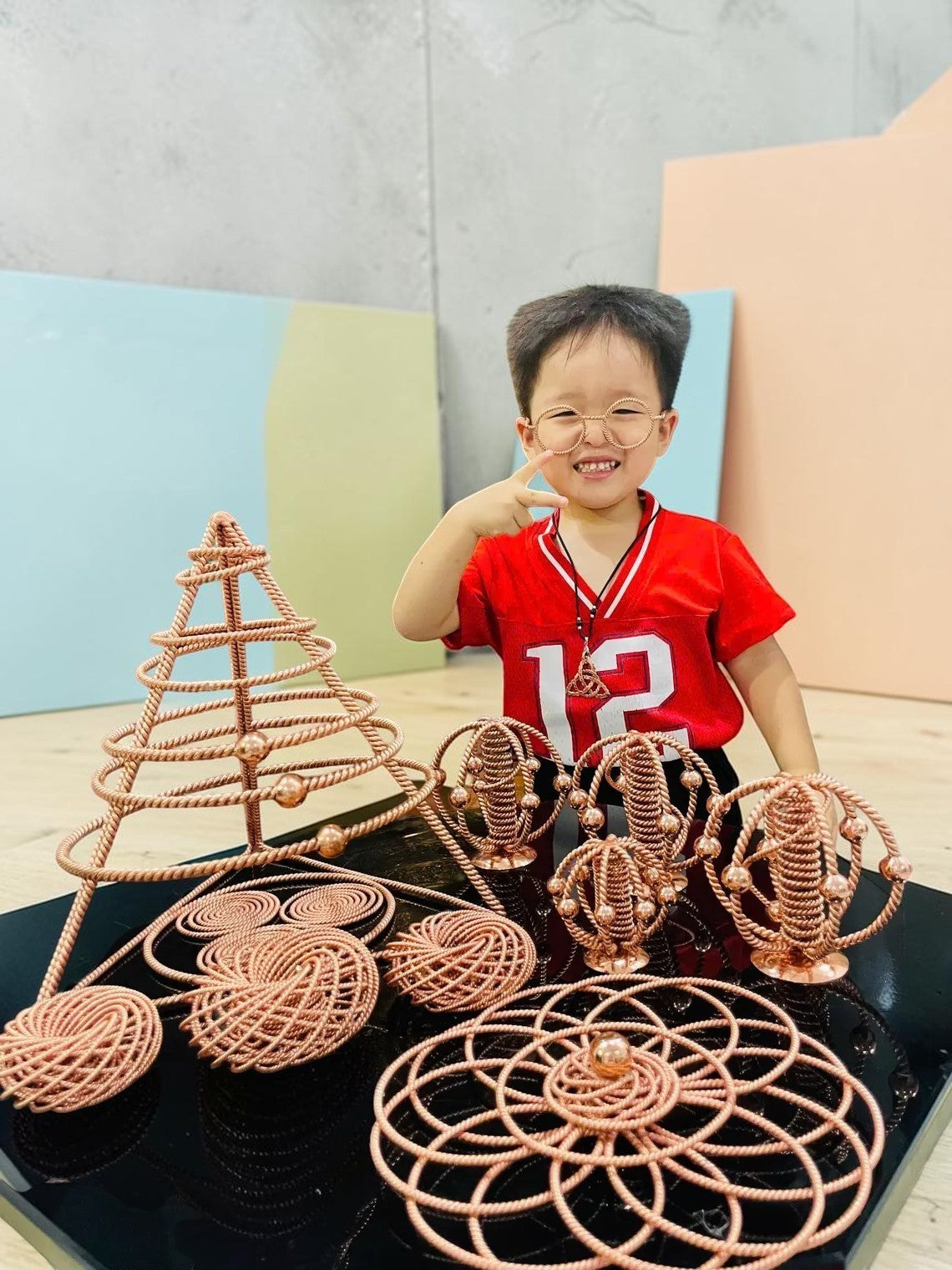 abusta.viking giỏ đựng trái cây bằng đồng thủ công, dụng cụ năng lượng hình học thiêng liêng, quà tặng thiền định, Reiki, không gian thiêng liêng.
