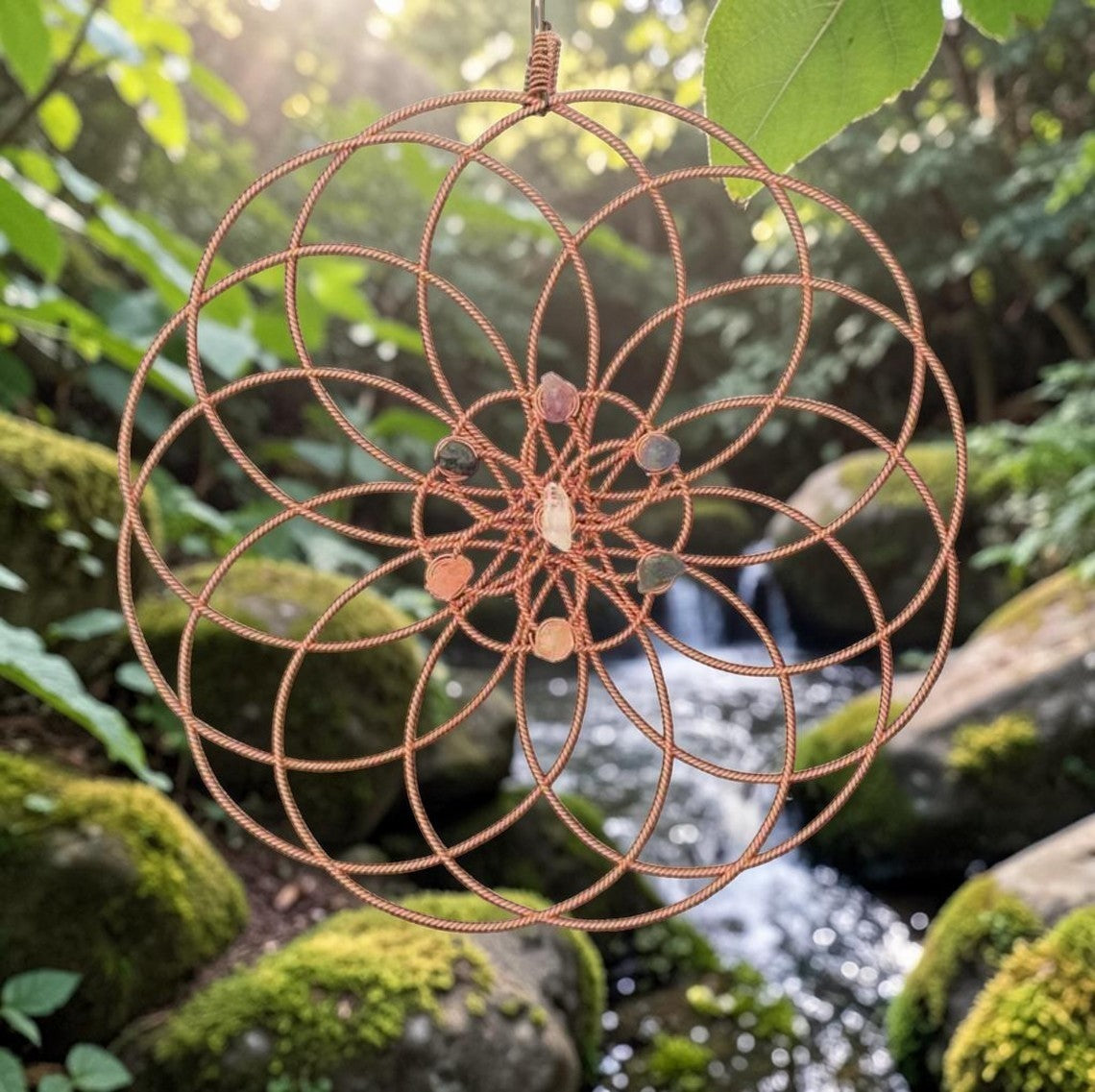 Abusta Viking Orgonite Energy Plate Triskelion 144Mhz bằng đồng nguyên chất, trang sức hình học thiêng liêng, cân bằng luân xa, bảo vệ EMF.