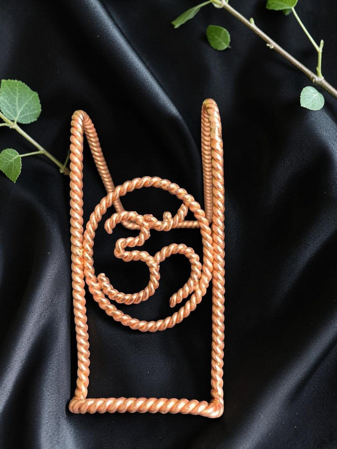 abusta.viking Nhẫn xoắn bằng đồng nguyên chất, công cụ năng lượng hình học thiêng liêng, biểu tượng Om.