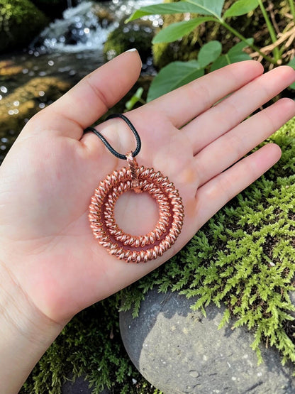 abusta.viking Red Copper Tensor Harmonizer Torus, vòng năng lượng hình học thiêng liêng bằng đồng nguyên chất thủ công.