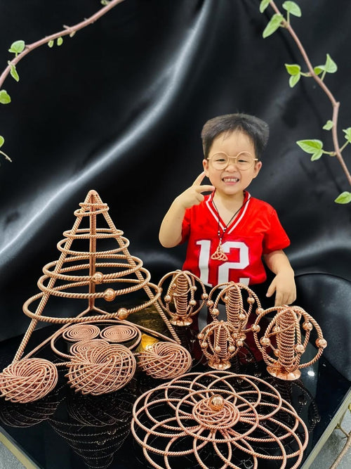 abusta.viking - Đồ trang trí hình hoa sự sống bằng đồng nguyên chất, công cụ năng lượng hình học thiêng liêng thủ công.