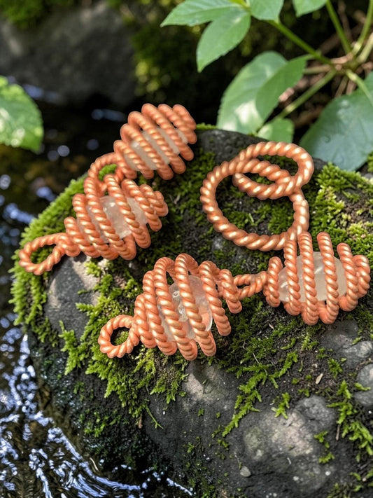 abusta.viking Copper Frequency Comb 144 Mhz Sacred, năng lượng tinh khiết, dụng cụ phong thủy, đá thạch anh tự nhiên.