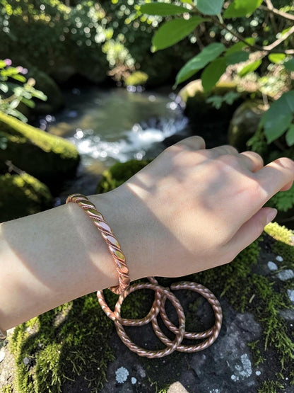 abusta.viking vòng cổ đồng hình tròn xoắn 3 lớp, trang sức năng lượng tinh khiết, quà tặng thủ công