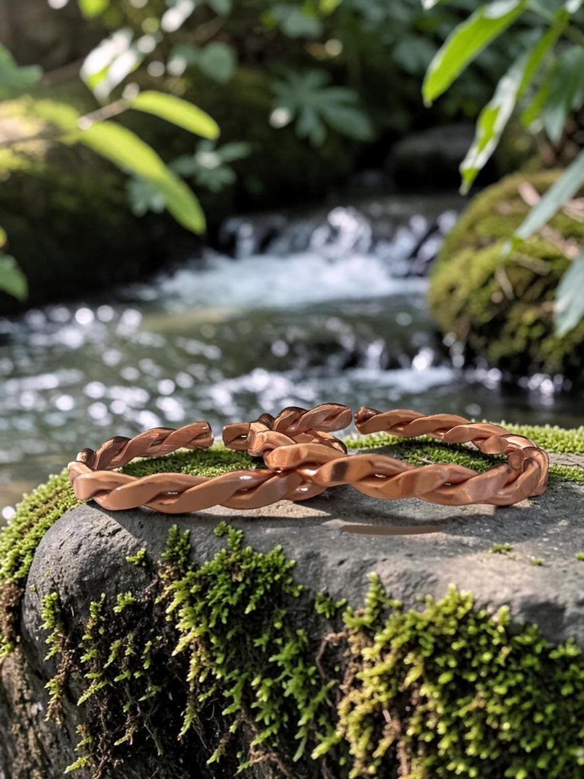 Vòng cổ năng lượng bằng đồng nguyên chất abusta.viking, hình hoa văn cuộc sống xoắn, thủ công tinh xảo.