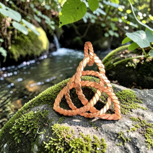 Mặt dây chuyền orgonite hình torus bằng đồng nguyên chất, thiết kế hình học thiêng liêng, công cụ năng lượng đeo được.