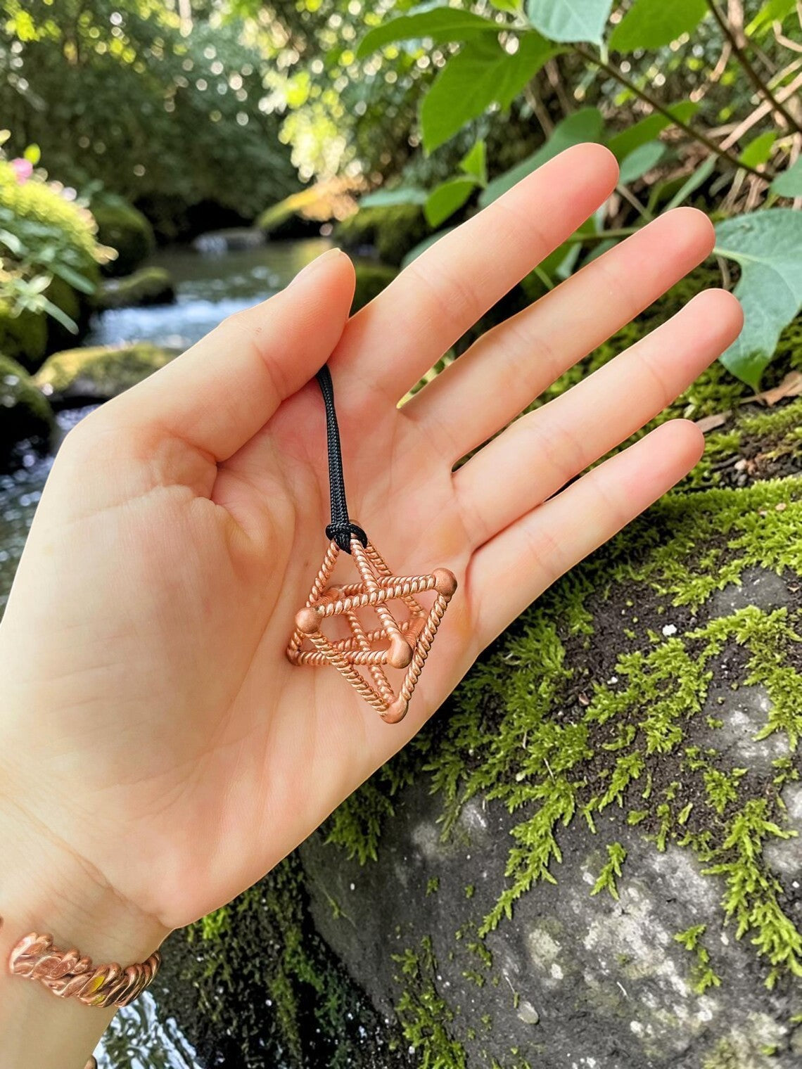 abusta.viking Handmade Spiral Copper Tensor Hat Emf - Pure copper energy tool for meditation and EMF protection.