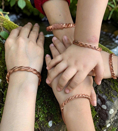 Vòng đeo tay bằng đồng nguyên chất abusta.viking, thiết kế xoắn tinh xảo, công cụ năng lượng.