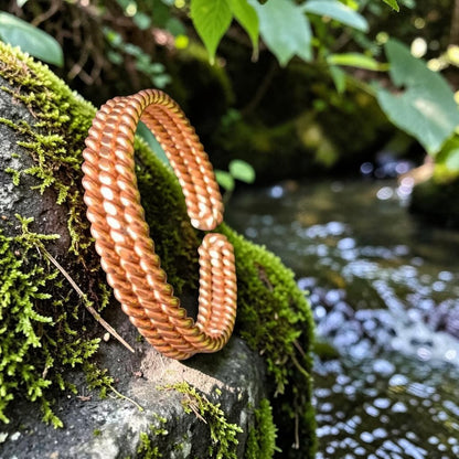 Vòng xoắn kép bằng đồng nguyên chất abusta.viking, công cụ năng lượng hình học thiêng liêng, thủ công tinh xảo.