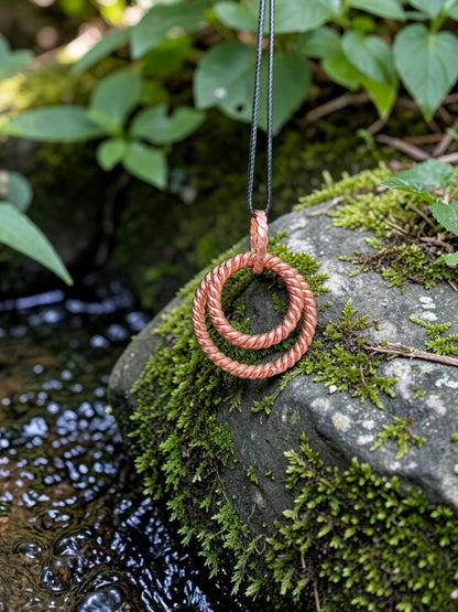 abusta.viking Vòng cổ đồng xoắn kép thủ công, công cụ năng lượng hình học thiêng liêng.