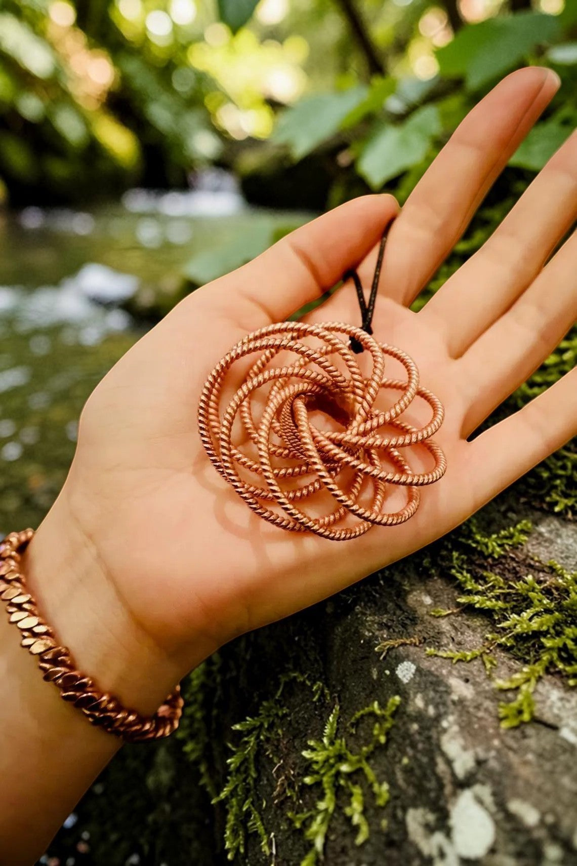 abusta.viking Bộ sạc nước đồng nguyên chất, công cụ năng lượng hình học thiêng liêng, thủ công tinh xảo.