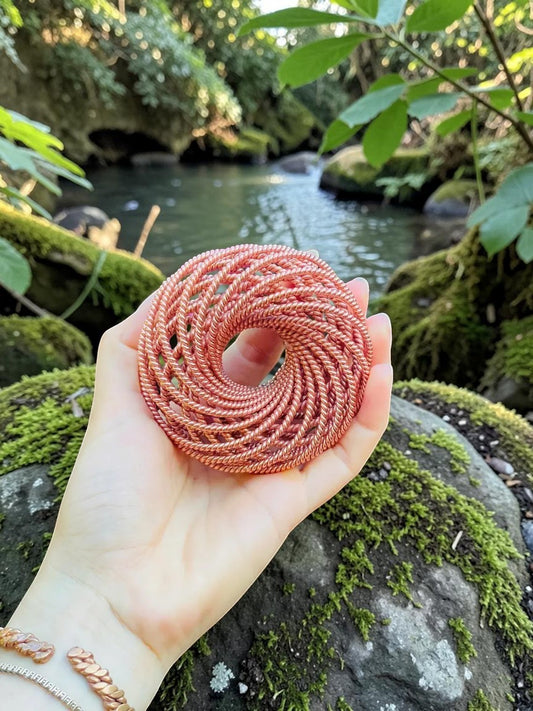 Abusta Viking đĩa năng lượng orgonite bằng đồng nguyên chất, thiết kế hình học thiêng liêng, thủ công tinh xảo.