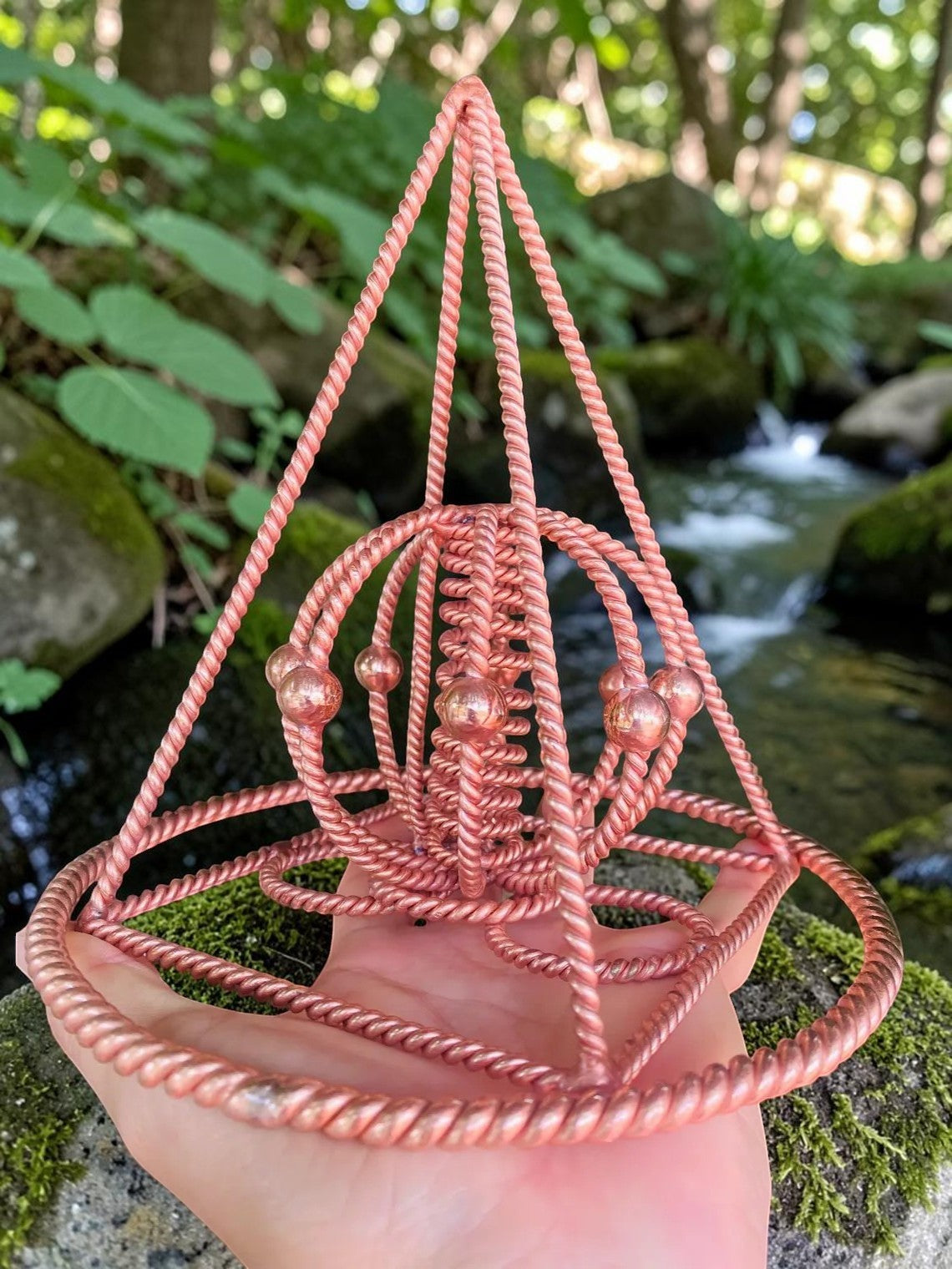 abusta.viking Ankh Sacred Tensor bằng đồng nguyên chất thủ công, dụng cụ năng lượng hình học thiêng liêng, đồng đỏ xoắn, dùng cho thiền định và không gian linh thiêng.