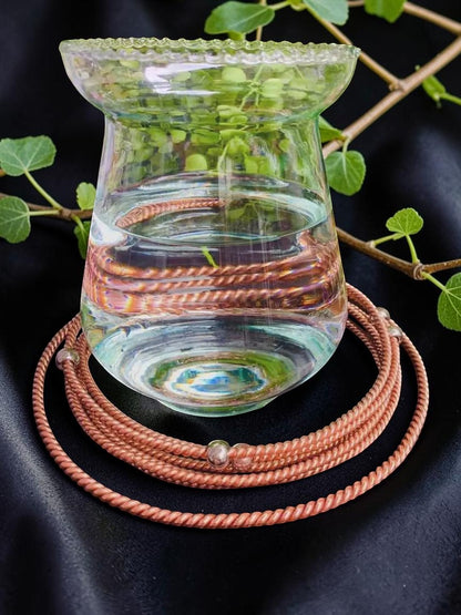 Vòng cổ harmonizer Tensor bạc thủ công bằng đồng nguyên chất, công cụ năng lượng hình học thiêng liêng.
