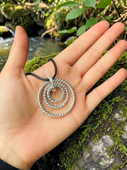 Vòng tay năng lượng bằng đồng nguyên chất abusta.viking, thiết kế xoắn ốc lồng nhau, thủ công tinh xảo.