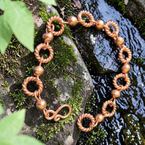 abusta.viking Vòng cổ đồng Lakhovsky thủ công, làm từ đồng nguyên chất, thiết kế hình học thiêng liêng.
