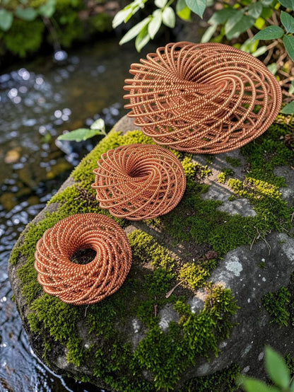 Abusta Viking đĩa sạc năng lượng orgonite bằng đồng nguyên chất thủ công, hình học thiêng liêng, cân bằng chakra, hài hòa không gian.