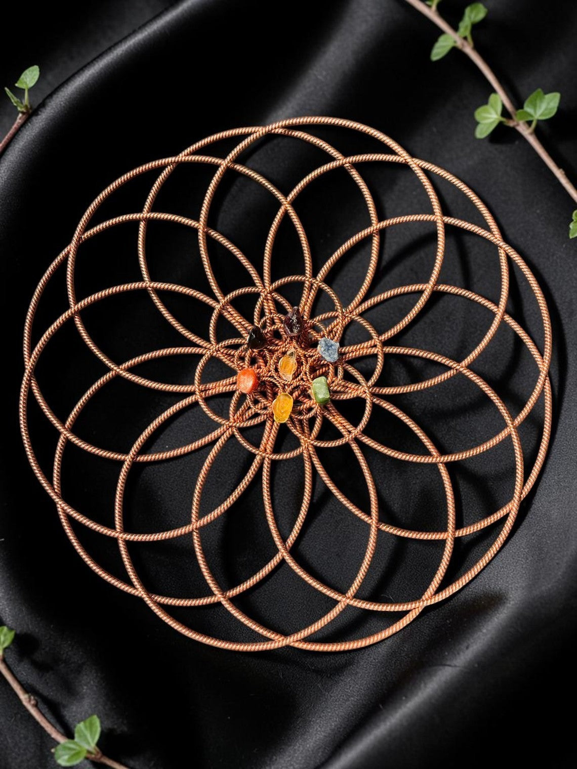 Abusta Viking Orgonite Energy Plate Triskelion 144Mhz, đồng nguyên chất, đá chakra, hình học thiêng liêng, công cụ năng lượng.