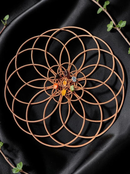 Abusta Viking Orgonite Energy Plate Triskelion 144Mhz, đồng nguyên chất, đá chakra, hình học thiêng liêng, công cụ năng lượng.