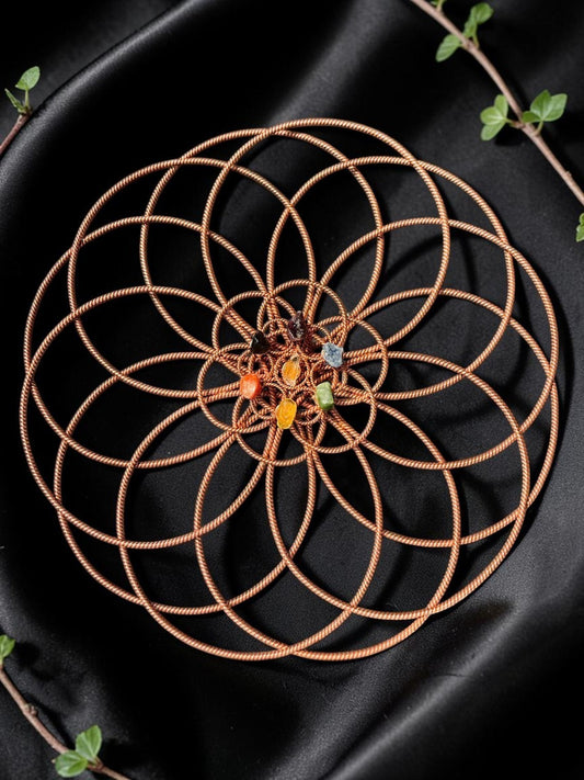 Abusta Viking Orgonite Energy Plate Triskelion 144Mhz, đồng nguyên chất, đá chakra, hình học thiêng liêng, công cụ năng lượng.