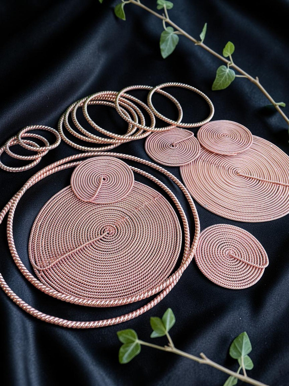 Bộ hai thiết bị Torus bằng đồng nguyên chất thủ công của abusta.viking, dụng cụ năng lượng hình học thiêng liêng.
