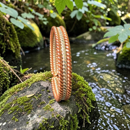 Vòng xoắn kép bằng đồng nguyên chất abusta.viking, công cụ năng lượng hình học thiêng liêng, thủ công tinh xảo.