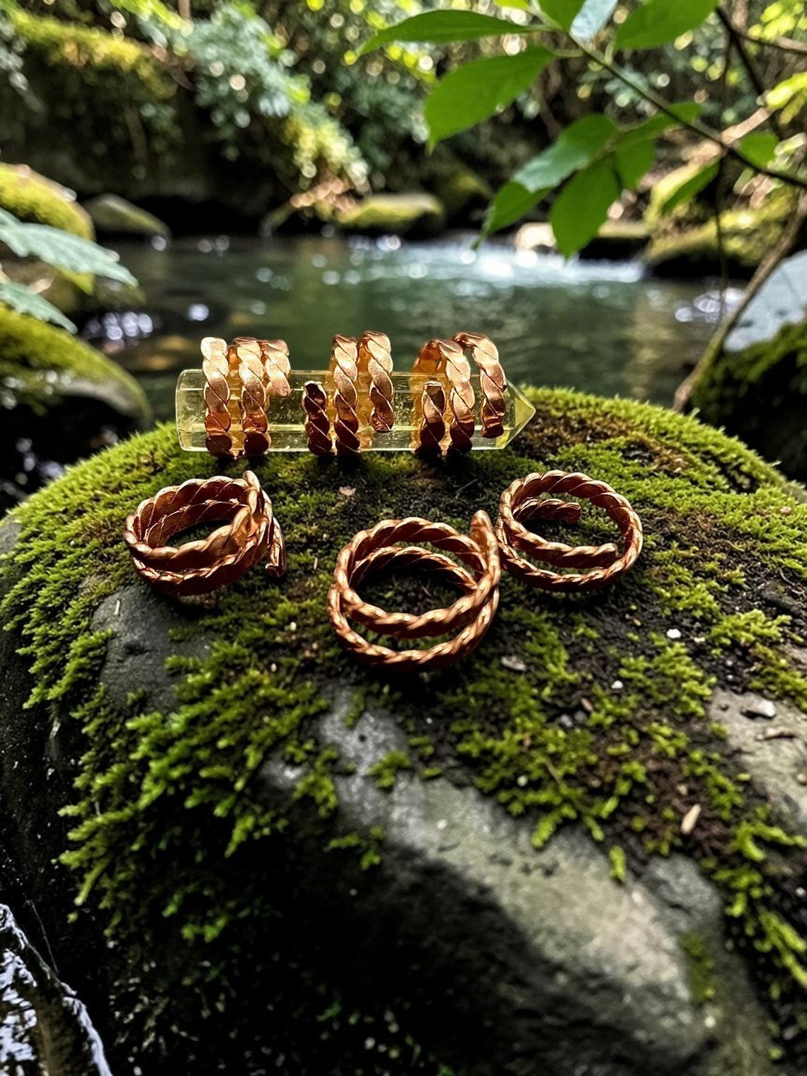 abusta.viking Vòng đồng xoắn năng lượng, vật phẩm phong thủy thủ công, dùng để cân bằng chakra và bảo vệ khỏi EMF.