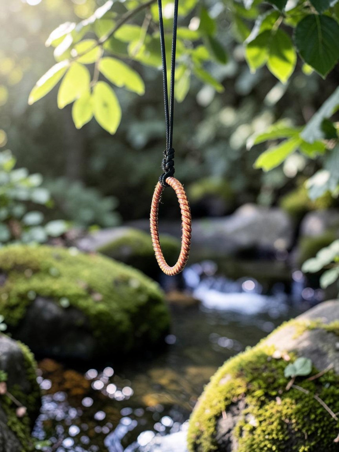 Vòng năng lượng đồng xoắn thủ công, dụng cụ hình học thiêng liêng, 99.9% đồng đỏ nguyên chất, treo ngoài trời.