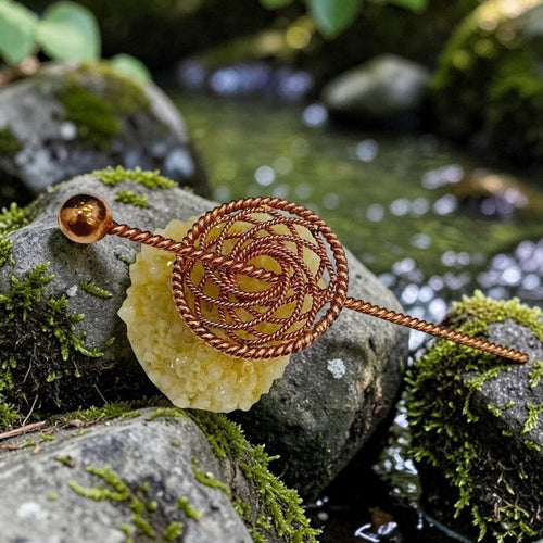 abusta.viking 4 Strand Smooth Twisted Tensor Copper Energy Tool, handcrafted pure copper, sacred geometry, meditation tool