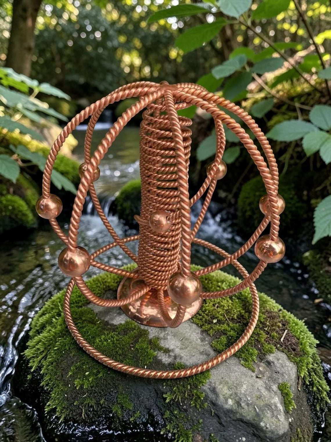 Mặt nạ mũi đồng abusta.viking 144 Mhz, công cụ năng lượng hình học thiêng liêng, chế tác thủ công từ đồng nguyên chất.