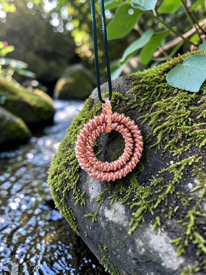 Vòng năng lượng hình xuyến bằng đồng đỏ abusta.viking, chế tác thủ công từ đồng nguyên chất, dùng cho không gian thanh lọc và trị liệu.