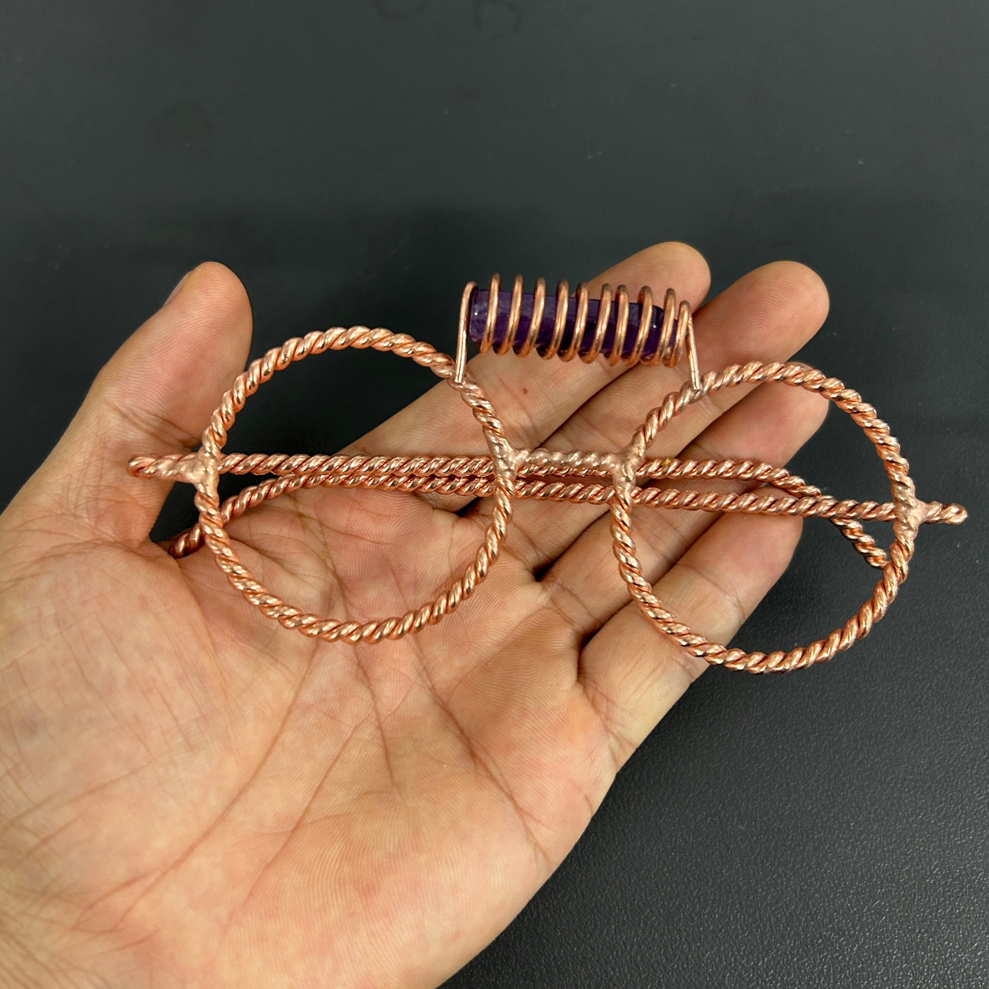 Amethyst copper tensor glasses handmade sacred geometry energy eyewear