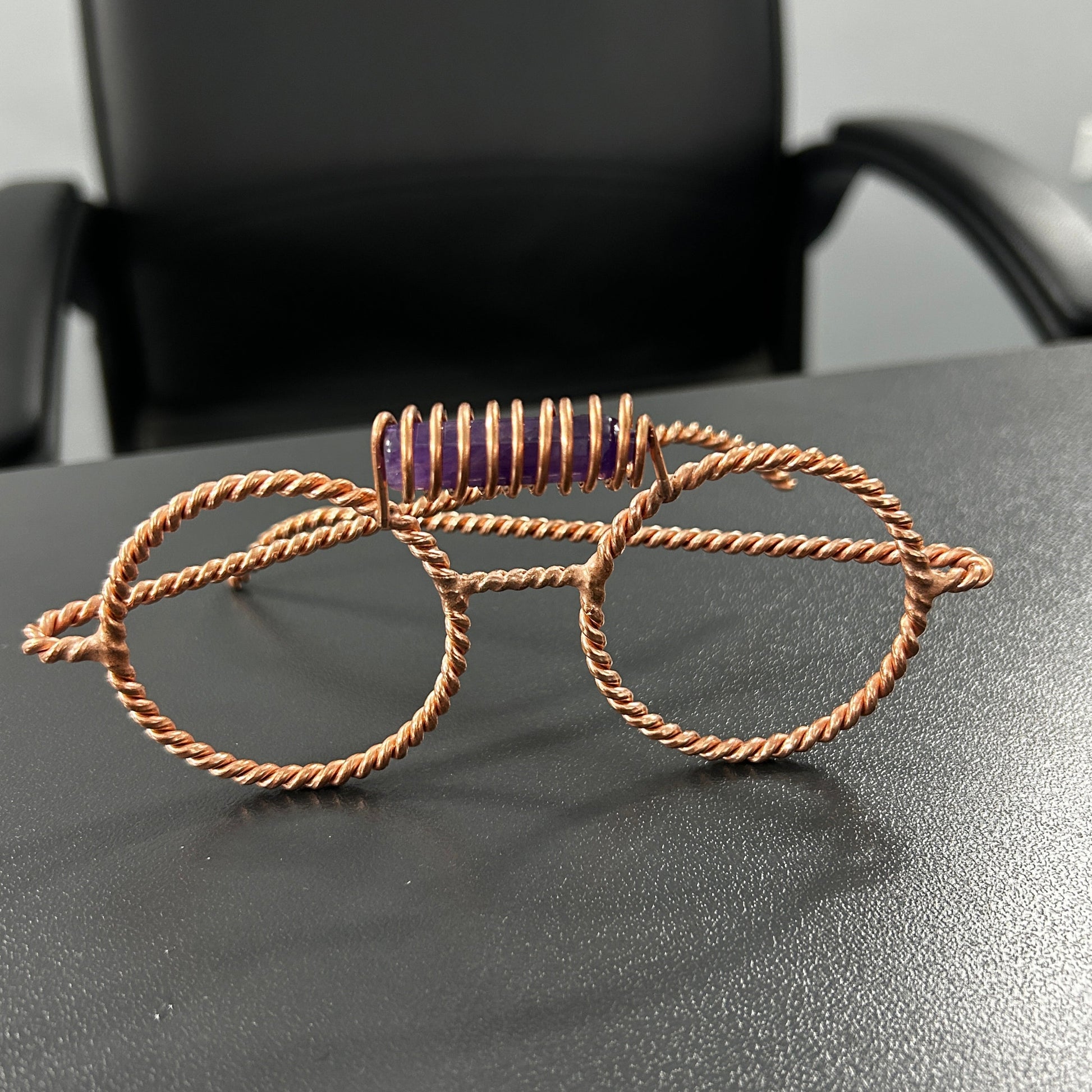 Amethyst copper tensor glasses sacred geometry eyewear 144 177 MHz