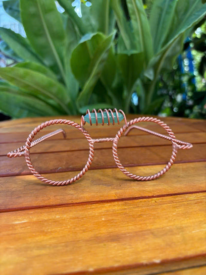 Green aventurine copper tensor glasses sacred geometry eyewear 144 177 MHz