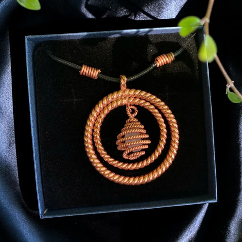 Tensor Pendant Copper Coil Quartz