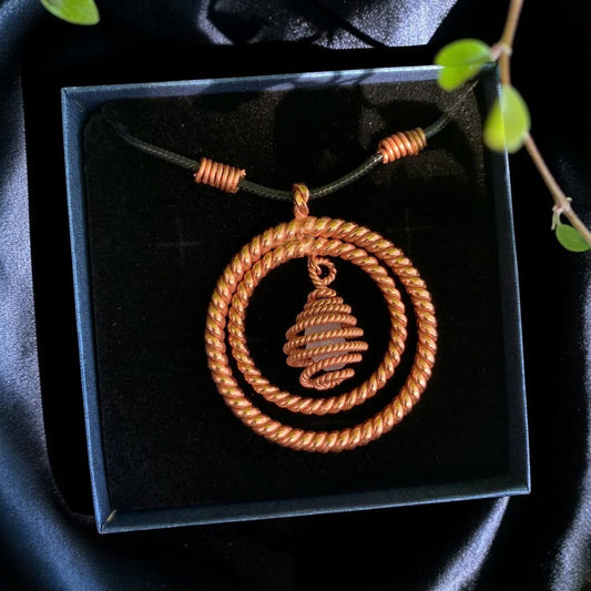Tensor Pendant Copper Coil Quartz