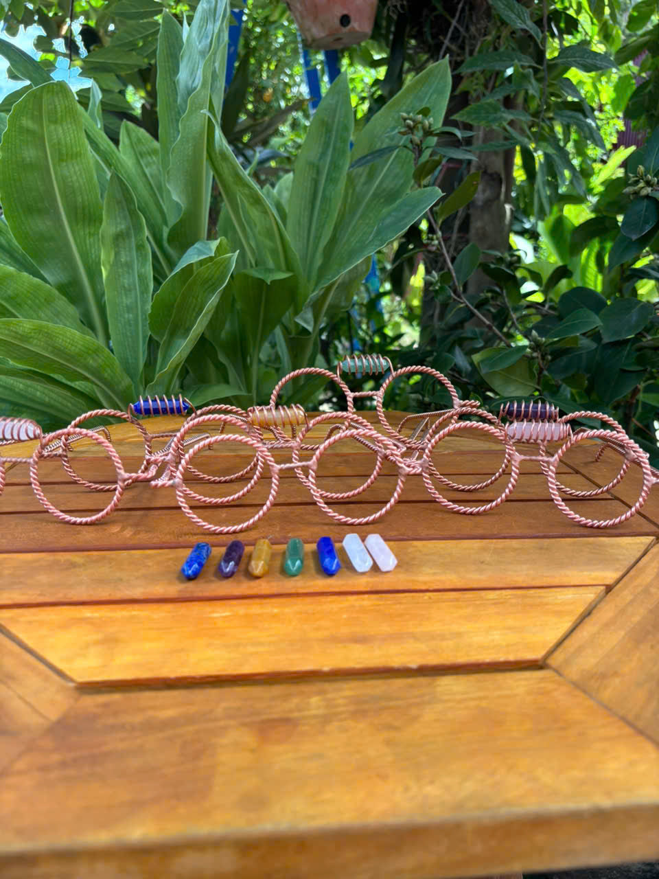 Copper tensor glasses crystal collection lapis lazuli chakra stones
