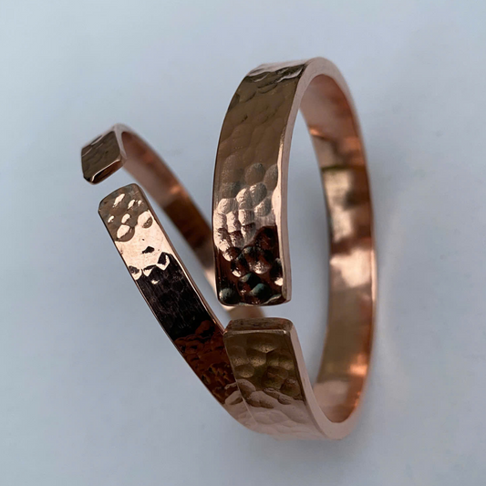 Personalized hammered copper cuff bracelet with hidden inside engraving for name or date