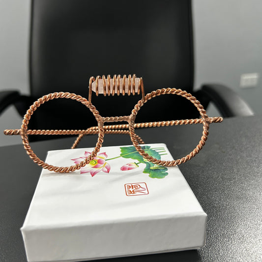 Rose quartz copper tensor glasses handmade sacred geometry energy eyewear