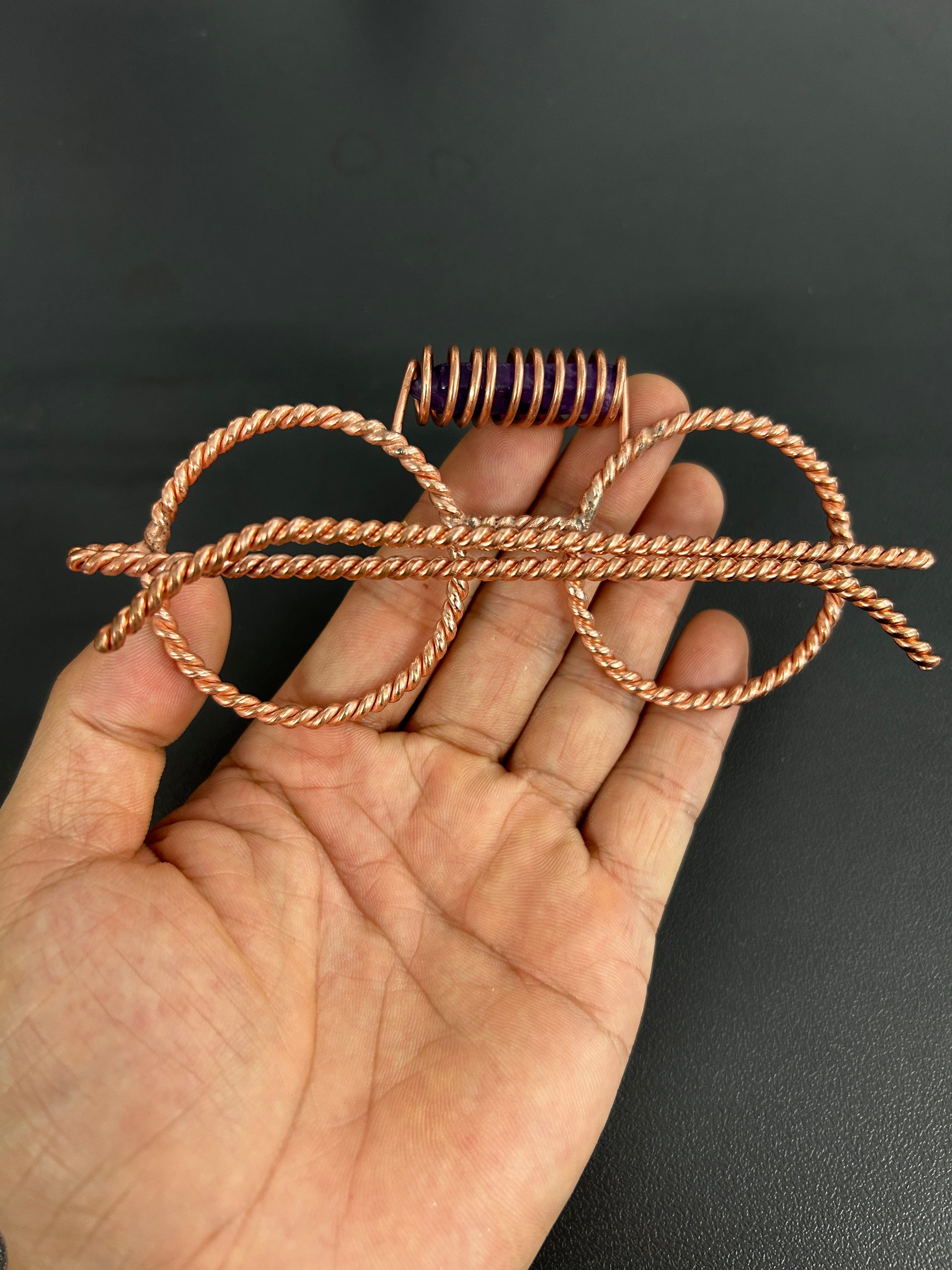 Twisted copper wire tensor glasses amethyst sacred geometry EMF tool