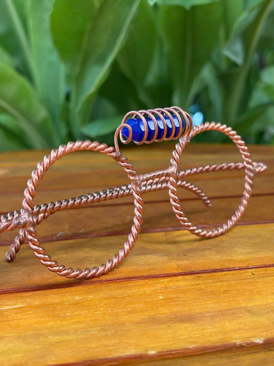Twisted copper wire tensor glasses lapis lazuli sacred geometry EMF tool
